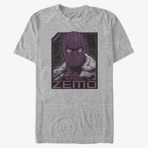 Tričko Merch Marvel The Falcon and the Winter Soldier - Badge Of Zemo Unisex T-Shirt Heather Grey XXL