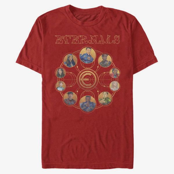 Tričko Merch Marvel: Eternals - ETERNALS CIRCULAR GOLD Unisex T-Shirt Red L