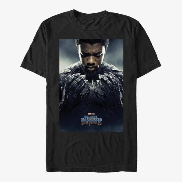 Tričko Merch Marvel Black Panther: Movie - Tchalla Poster Unisex T-Shirt Black M