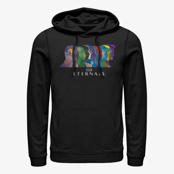 Mikina Merch Marvel The Eternals - Silhouette Heads Unisex Hoodie Black XL