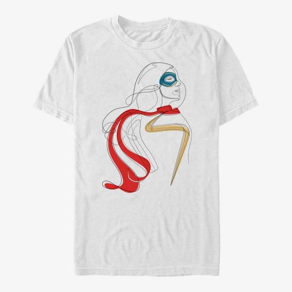 Queens Ms. Marvel - Continuous Line Ms. Marvel Unisex T-Shirt White