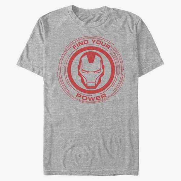 Tričko Merch Marvel Avengers Classic - Power of Iron Man Unisex T-Shirt Heather Grey L
