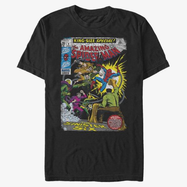 Tričko Merch Marvel Spider-Man Classic - Sinister 6 Comic Unisex T-Shirt Black XXL