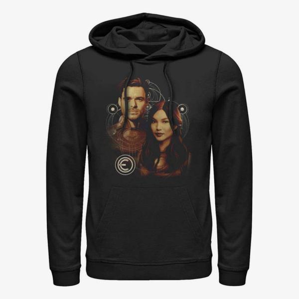 Mikina Merch Marvel: Eternals - Sersi and Ikaris Unisex Hoodie Black XXXL