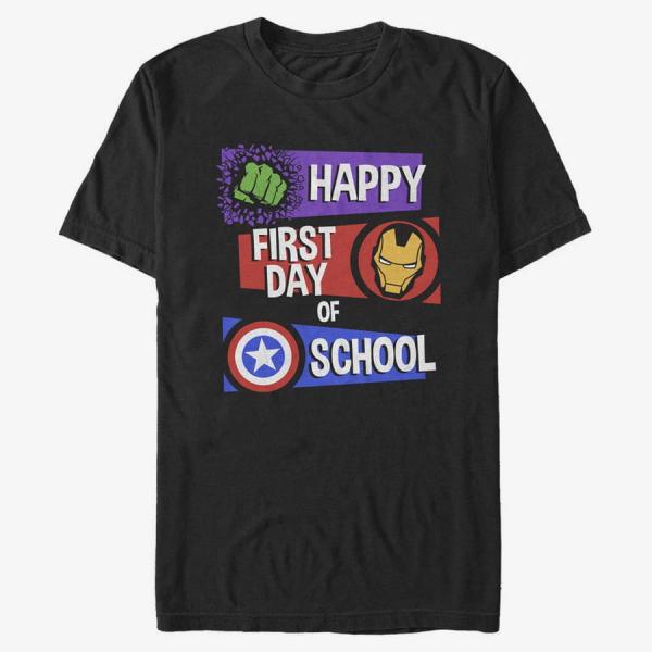 Tričko Merch Marvel - HAPPY FIRST DAY OF SCHOOL Unisex T-Shirt Black XXL