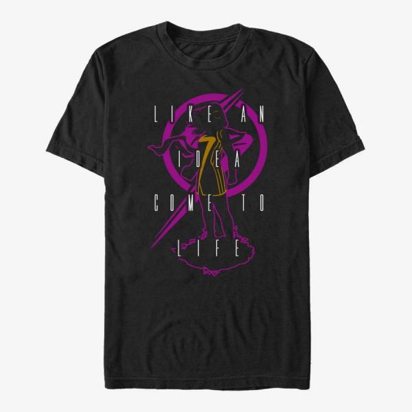 Tričko Merch Ms. Marvel - MsMarvel Silhouette Unisex T-Shirt Black XXL