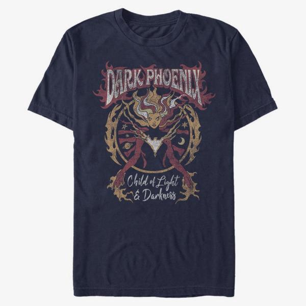 Tričko Merch Marvel X-Men - Phoenix Rising Unisex T-Shirt Navy Blue M