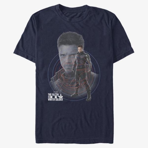Tričko Merch Marvel The Falcon and the Winter Soldier - Winter Hero Unisex T-Shirt Navy Blue S