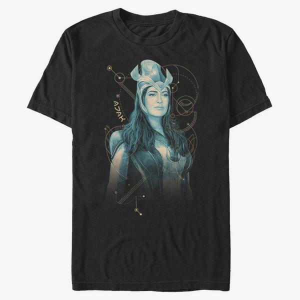Tričko Merch Marvel The Eternals - Ajak Teal Unisex T-Shirt Black S