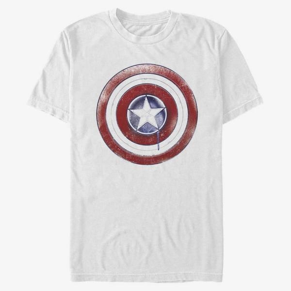 Tričko Merch Marvel The Falcon and the Winter Soldier - Paint Shield Unisex T-Shirt White M