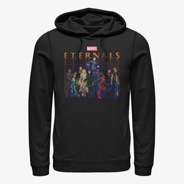 Queens Marvel The Eternals - ETERNALS GROUP REPEATING Unisex Hoodie Black