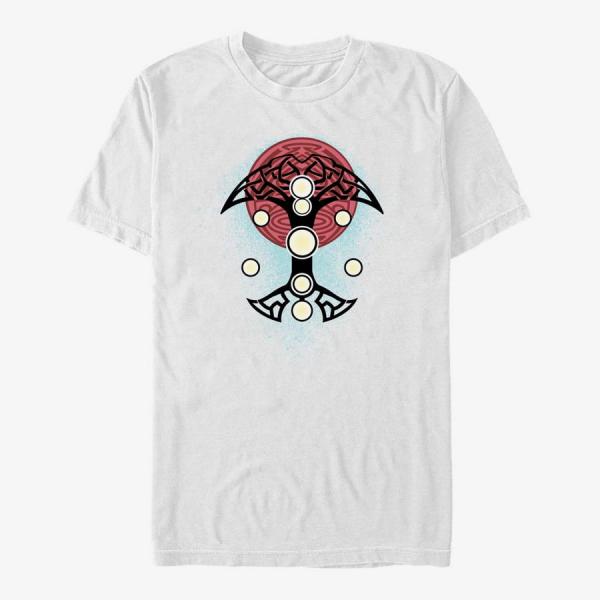 Tričko Merch Marvel Thor: Love and Thunder - Blue Splatter Unisex T-Shirt White XXXL