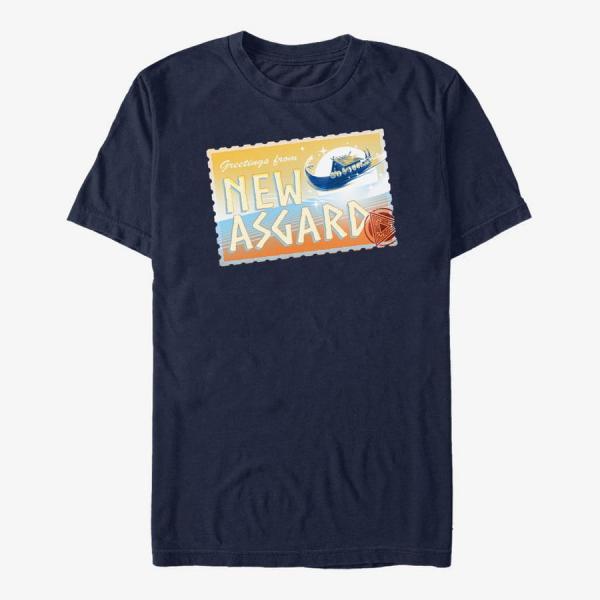 Queens Marvel Thor: Love and Thunder - Asgard Postcard Unisex T-Shirt Navy Blue