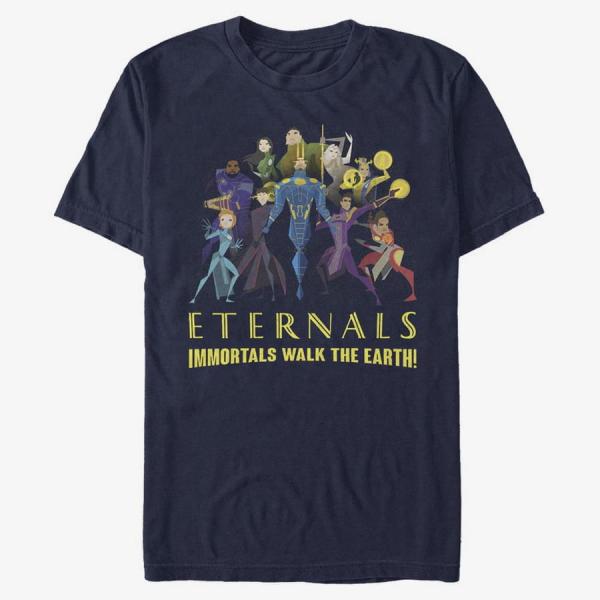 Tričko Merch Marvel: Eternals - Group Shot Unisex T-Shirt Navy Blue S