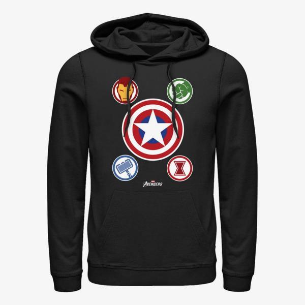 Mikina Merch Marvel - Shield Club Unisex Hoodie Black XL