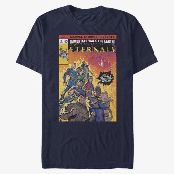 Queens Marvel The Eternals - Halftone Cover Unisex T-Shirt Navy Blue
