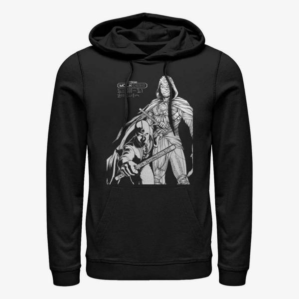 Queens Marvel Moon Knight - Mk Line Art Duo Unisex Hoodie Black