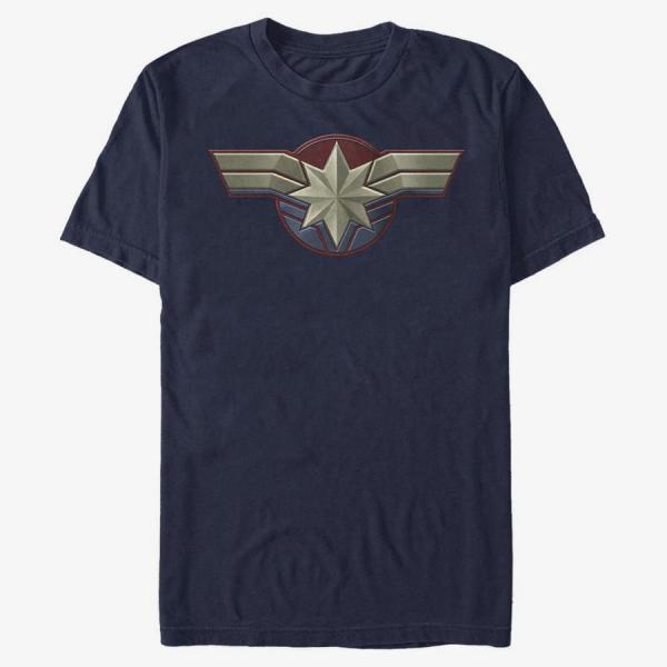 Tričko Merch Captain Marvel - Marvel Costume LOGO Unisex T-Shirt Navy Blue S