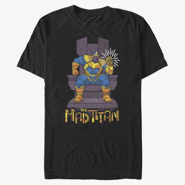 Tričko Merch Marvel Avengers Classic - Titan Throne Unisex T-Shirt Black M