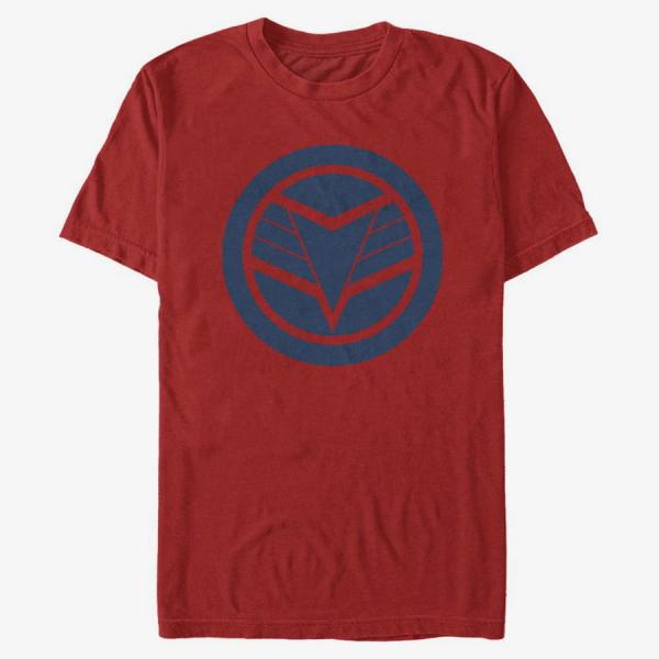 Tričko Merch Marvel The Falcon and the Winter Soldier - Blue Shield Unisex T-Shirt Red S