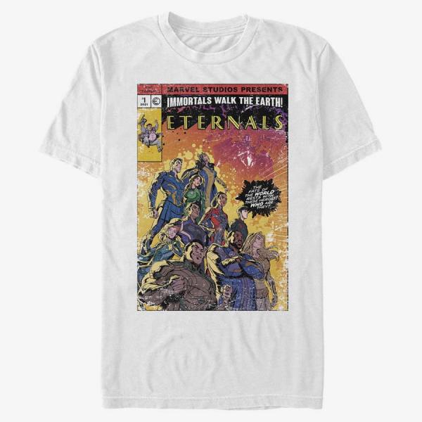 Tričko Merch Marvel The Eternals - VINTAGE STYLE COMIC COVER Unisex T-Shirt White L