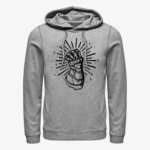 Queens Marvel Avengers Classic - Sketch Gauntlet Unisex Hoodie Heather Grey