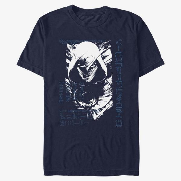 Tričko Merch Marvel Moon Knight - MOON KNIGHT GRUNGE Unisex T-Shirt Navy Blue M