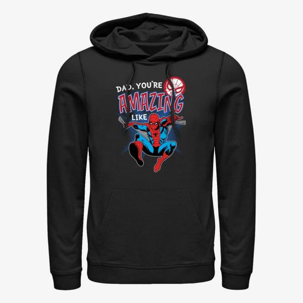 Mikina Merch Marvel Spider-Man Classic - Amazing Like Dad Unisex Hoodie Black XXL