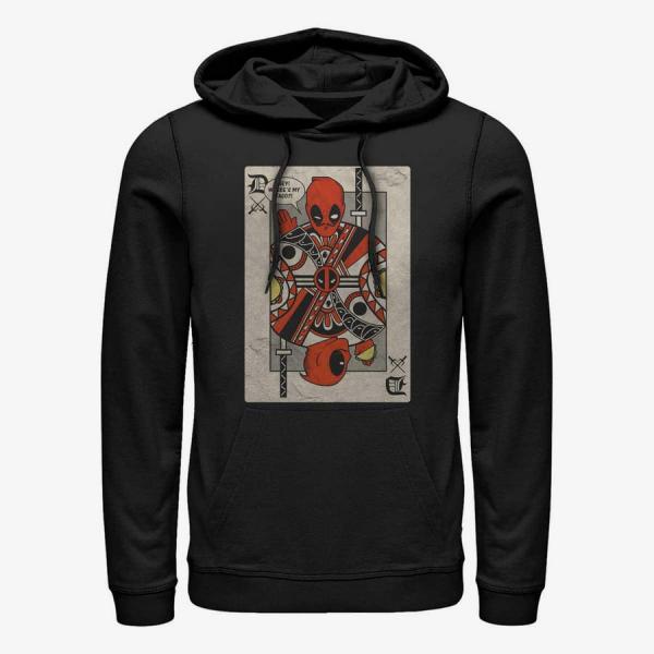 Queens Marvel Deadpool - Deadpool Playing Card Unisex Hoodie Black