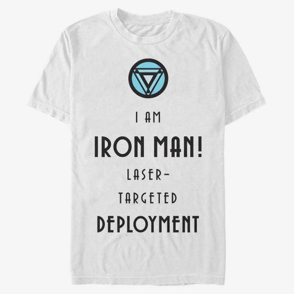Tričko Merch Marvel Avengers Classic - Iron Deployment Unisex T-Shirt White L