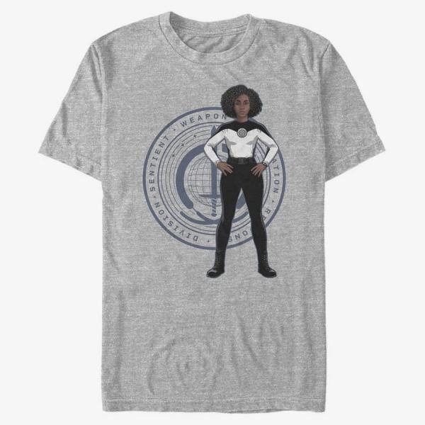 Queens Marvel WandaVision - Rambeau Badge Unisex T-Shirt Heather Grey