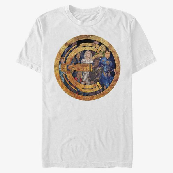 Tričko Merch Marvel The Eternals - ETERNALS BADGE GROUP SHOT Unisex T-Shirt White XXL