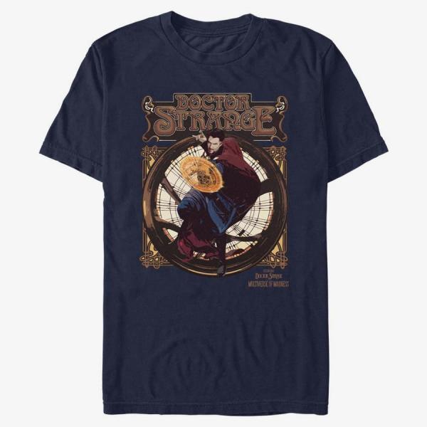 Tričko Merch Marvel Doctor Strange in the Multiverse of Madness - Retro Seal Unisex T-Shirt Navy Blue M