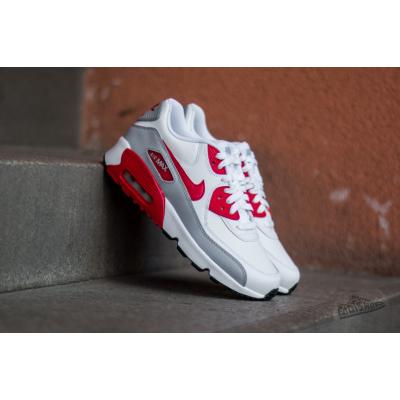 Nike Air Max 90 Leather (GS) White/ University Red-Wolf Grey-Black