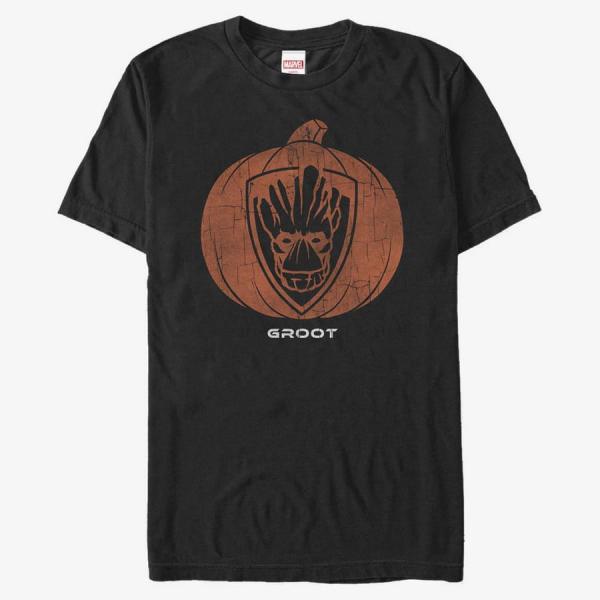 Tričko Merch Marvel Guardians Of The Galaxy - Groot Pumpkin Unisex T-Shirt Black L