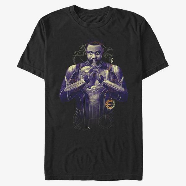 Tričko Merch Marvel: Eternals - Phastos Purple Unisex T-Shirt Black XL