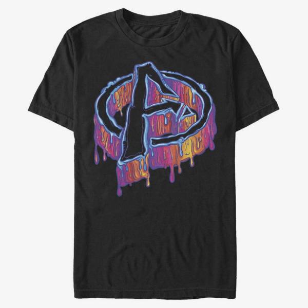 Tričko Merch Marvel Classic - Melting Avengers Icon Unisex T-Shirt Black XXXL