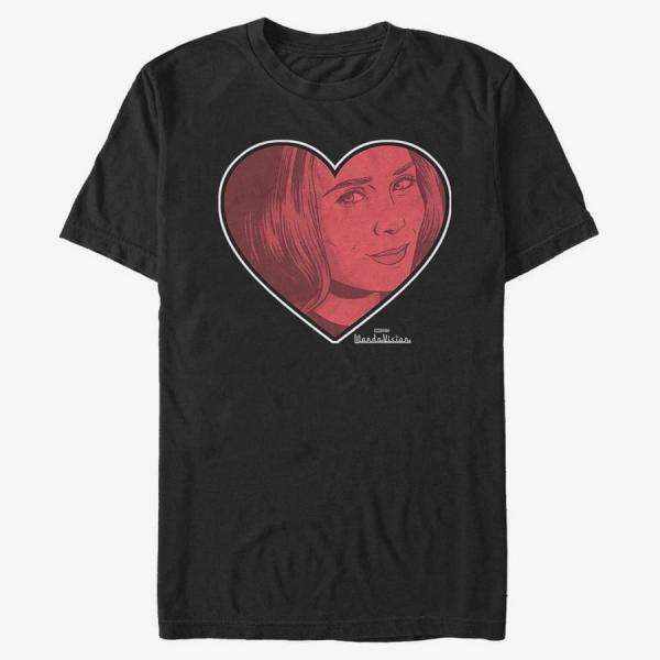 Tričko Merch Marvel WandaVision - Wanda Love Unisex T-Shirt Black S