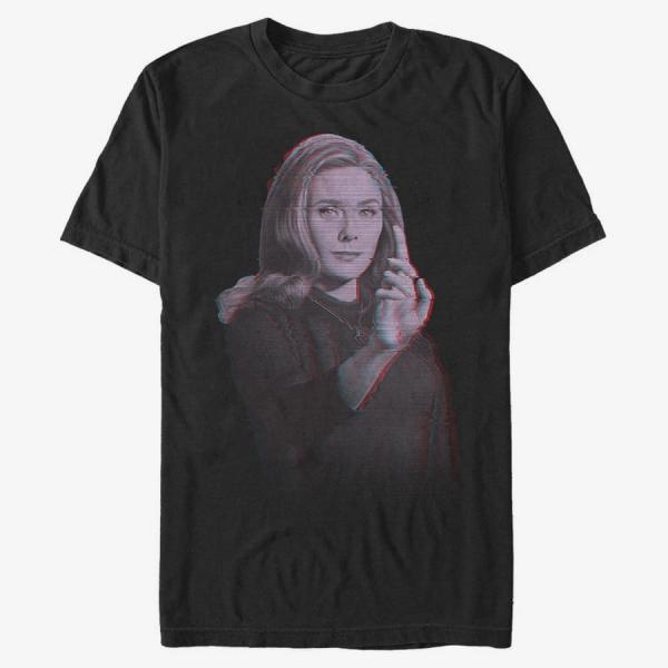 Tričko Merch Marvel WandaVision - WANDA VIDEO GLITCH OVERLAY Unisex T-Shirt Black S