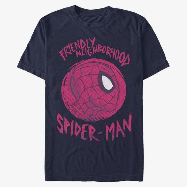 Tričko Merch Marvel Avengers Classic - Friendly SpiderMan Unisex T-Shirt Navy Blue XXL