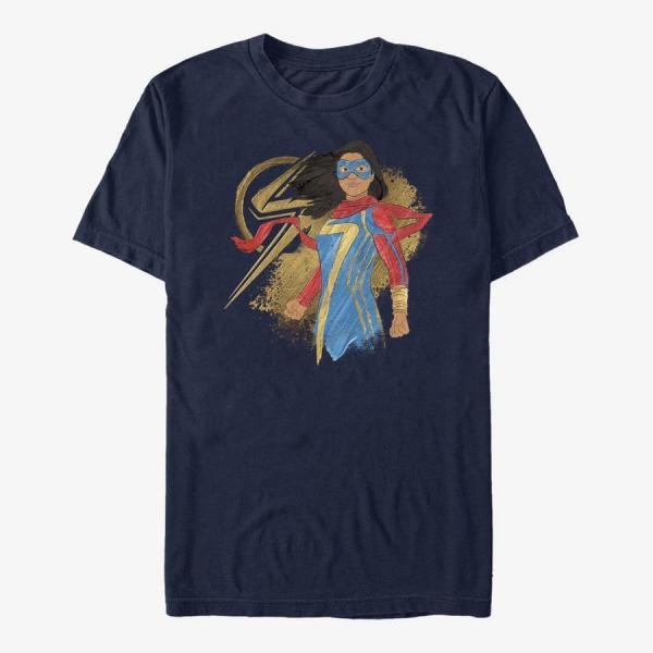 Queens Ms. Marvel - Ms. Marvel Portrait Unisex T-Shirt Navy Blue