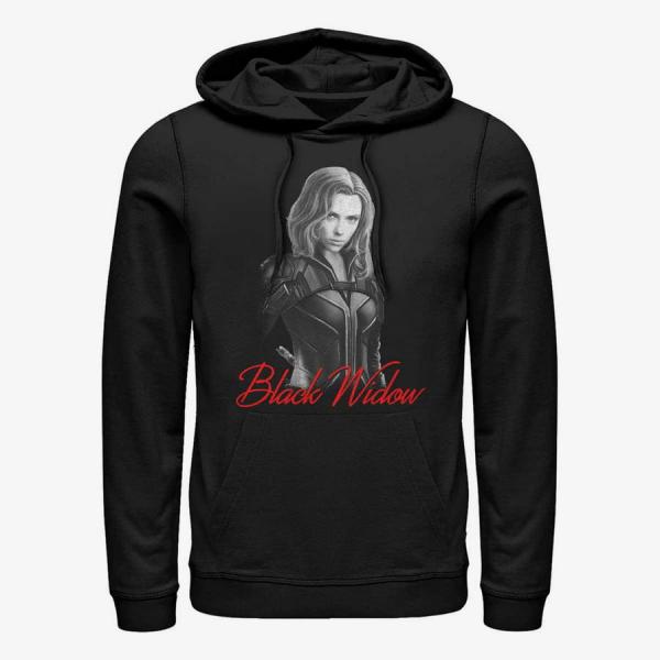 Queens Marvel Black Widow - Black Widow Mono Unisex Hoodie Black