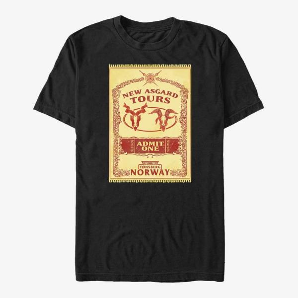 Tričko Merch Marvel Thor: Love and Thunder - Tours Poster Unisex T-Shirt Black M