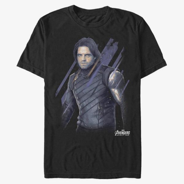 Tričko Merch Marvel Avengers: Infinity War - Distressed Bucky Unisex T-Shirt Black S