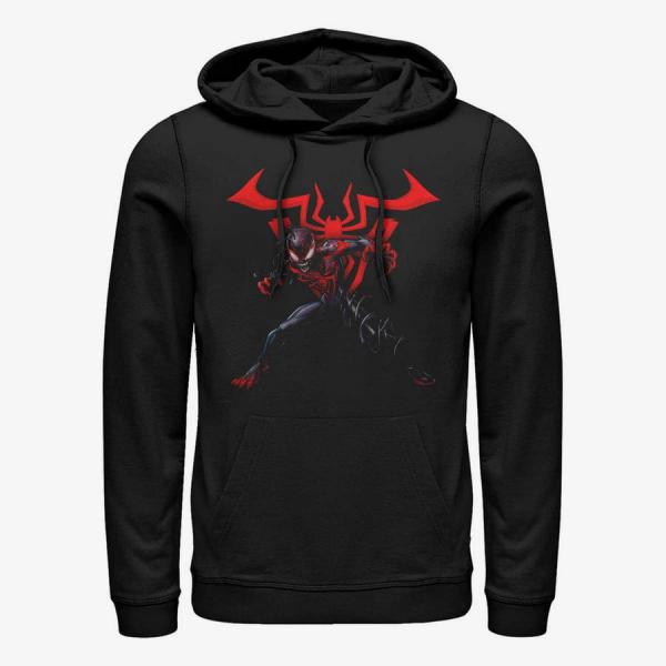 Mikina Merch Marvel - SPIDERMAN MILES W SYMBOL Unisex Hoodie Black XL