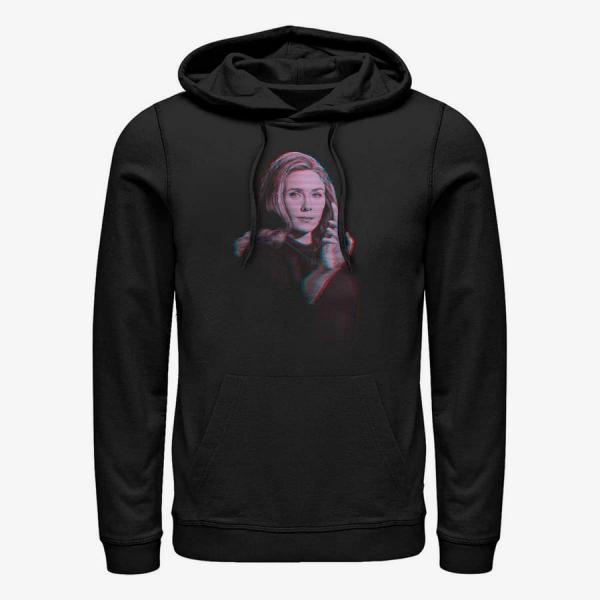 Queens Marvel WandaVision - WANDA VIDEO GLITCH OVERLAY Unisex Hoodie Black