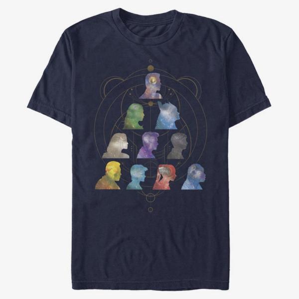Tričko Merch Marvel The Eternals - SILHOUETTE HEADS Unisex T-Shirt Navy Blue M