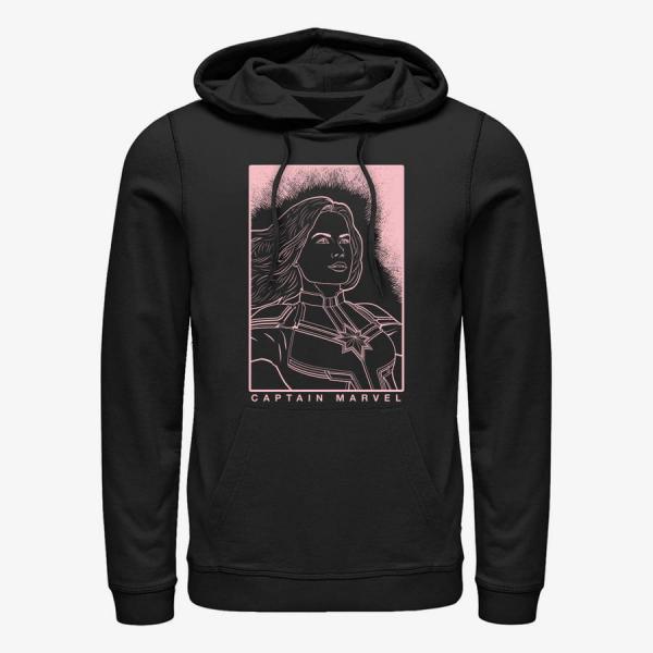 Mikina Merch Marvel Avengers Classic - Cap Marvel Crosshatch Unisex Hoodie Black S