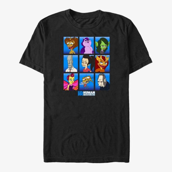 Tričko Merch Netflix Human Resources - Monsters 9 Box Unisex T-Shirt Black XXL