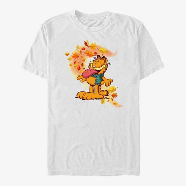 Tričko Merch Paramount Garfield - Autum Leaves Unisex T-Shirt White L